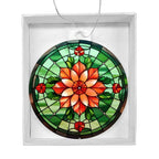 Poinsettia Acrylic Keepsake Christmas Ornament Suncatcher