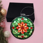 Poinsettia Acrylic Keepsake Christmas Ornament Suncatcher