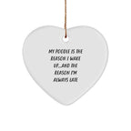 Poodle Dog Heart Ornament - Funny Quote, My Poodle Is The Reason I Wake Up...and The Reason I'm Always Late Christmas Unique Gifts