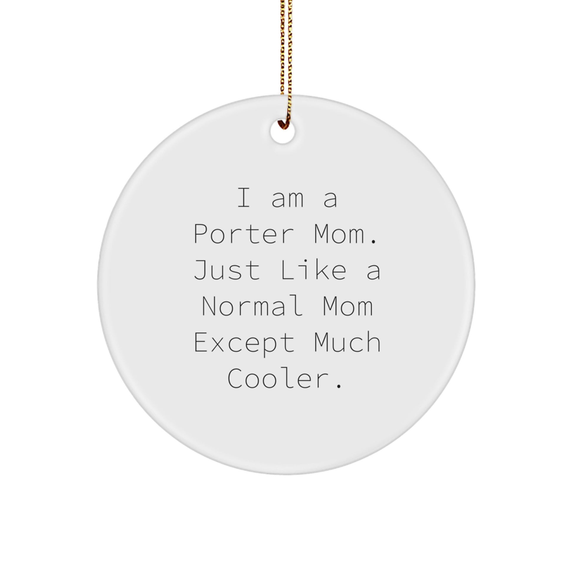 Porter Circle Ornament, Funny Quote Gifts from Mom, Gifts for Porter, Unique Christmas Unique Gifts