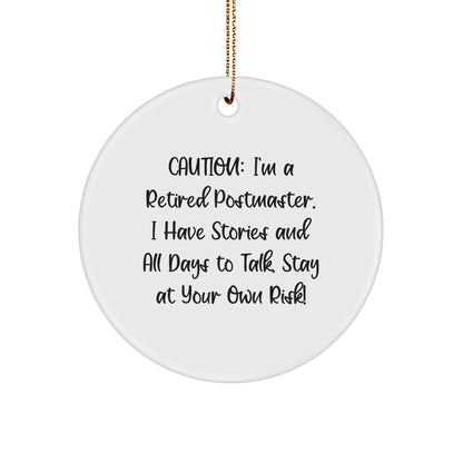 Postmaster's Wisdom Circle Ornament, Funny Quote Christmas Unique Postmaster Gifts