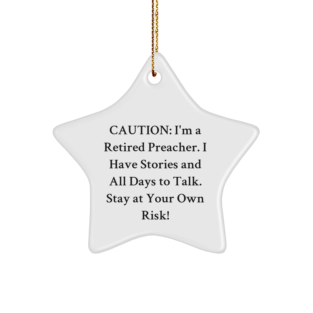 Preacher's Wisdom Star Ornament, Funny Gift for Him, From Friends, to Coworkers, Perfect for Christmas
