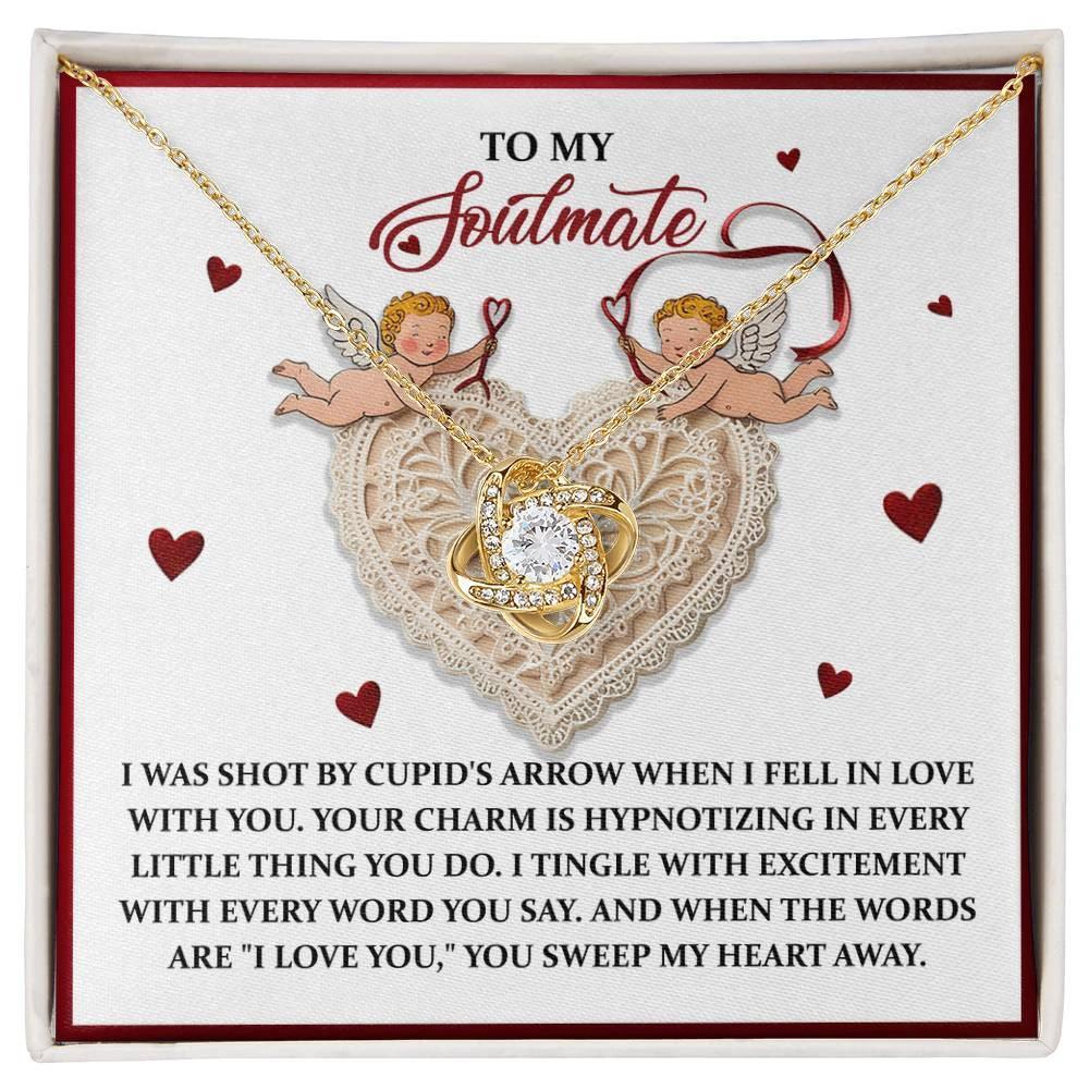 Gift for Soulmate - Sweep My Heart - Love Knot Pendant Necklace