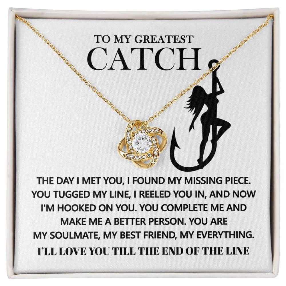 Gift for Soulmate - Hooked On You - Love Knot Pendant Necklace