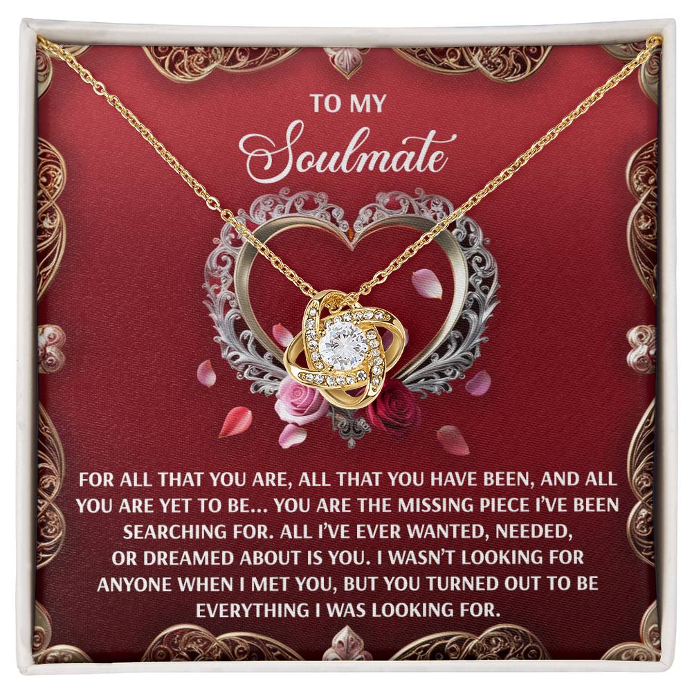 Gift for Soulmate - I Met You - Love Knot Pendant Necklace - Mallard Moon Gift Shop