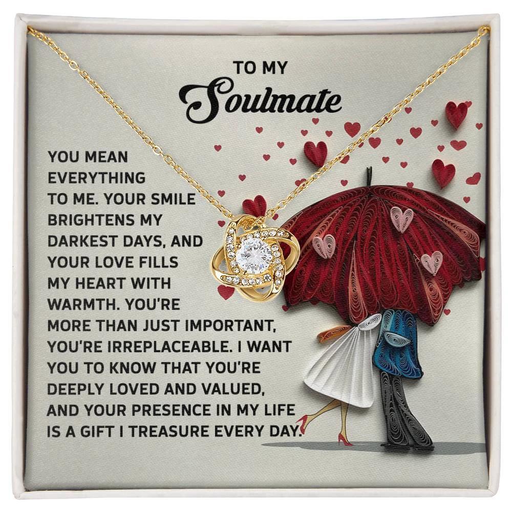 To My Soulmate - Love Knot Necklace – A Romantic Gift to Show She's Irreplaceable