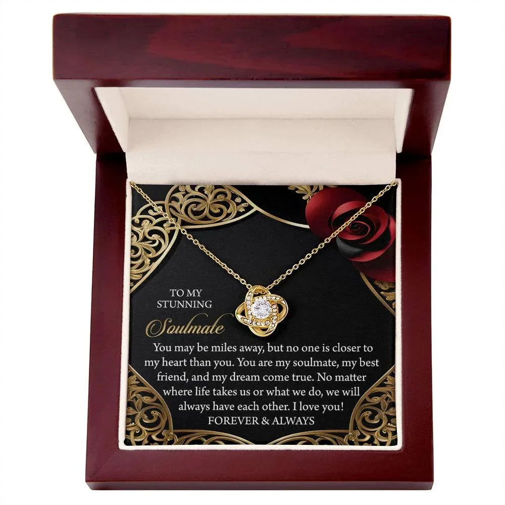 To My Stunning Soulmate - Love Knot Necklace – A Gift to Celebrate Forever and Always