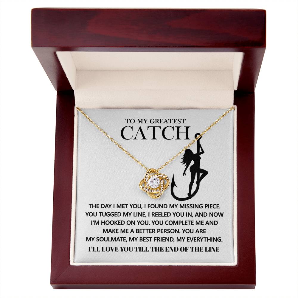 Gift for Soulmate - Hooked On You - Love Knot Pendant Necklace - Mallard Moon Gift Shop