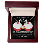 Funny & Romantic Gift for Soulmate - 'Smokin' Hot Catch' Love Knot Necklace and Message Card