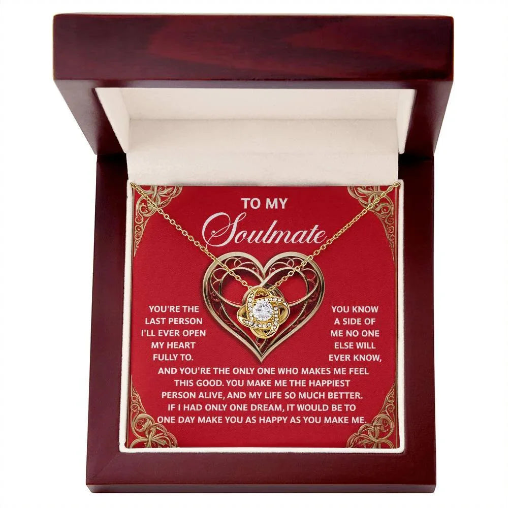 Gift for Soulmate - The Only One - Love Knot Pendant Necklace