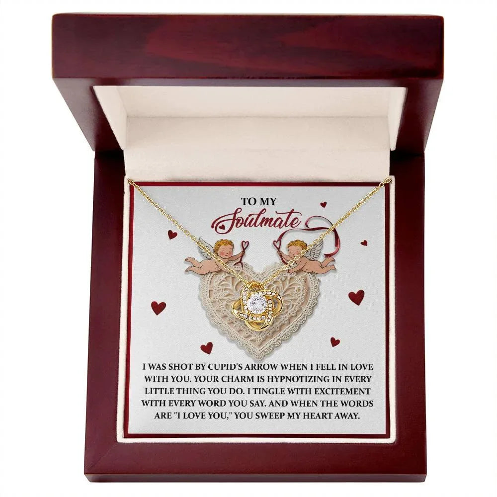 Gift for Soulmate - Sweep My Heart - Love Knot Pendant Necklace