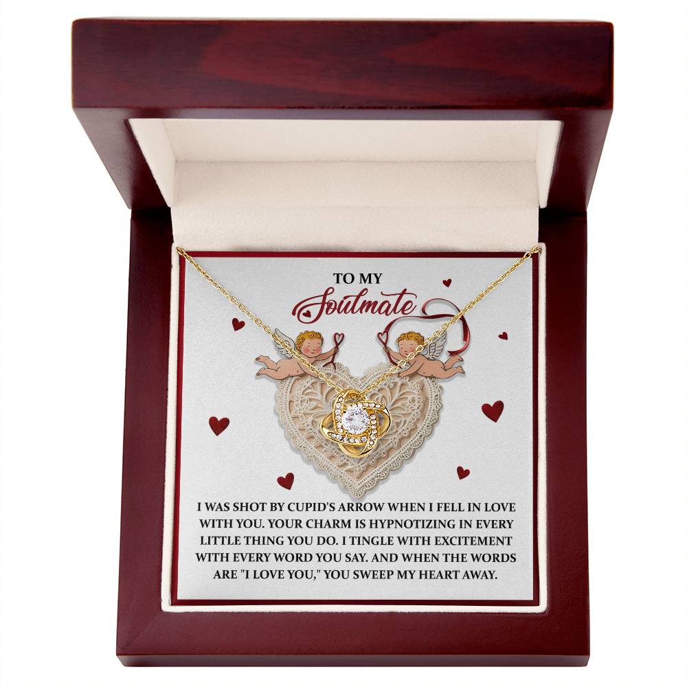 Gift for Soulmate - Sweep My Heart - Love Knot Pendant Necklace - Mallard Moon Gift Shop