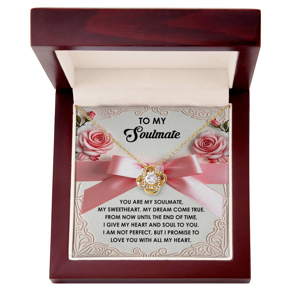 Gift for Soulmate - Heart And Soul - Love Knot Pendant Necklace - Mallard Moon Gift Shop
