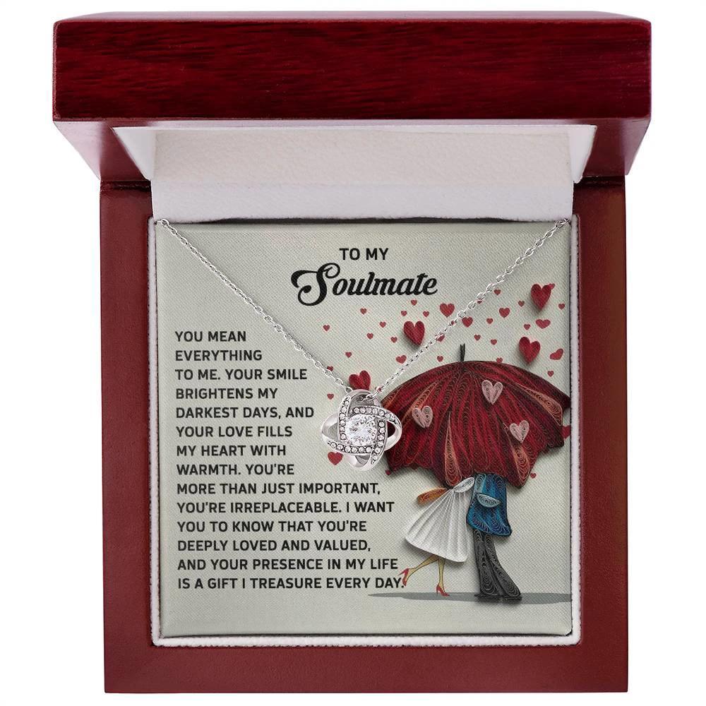 To My Soulmate - Love Knot Necklace – A Romantic Gift to Show She's Irreplaceable