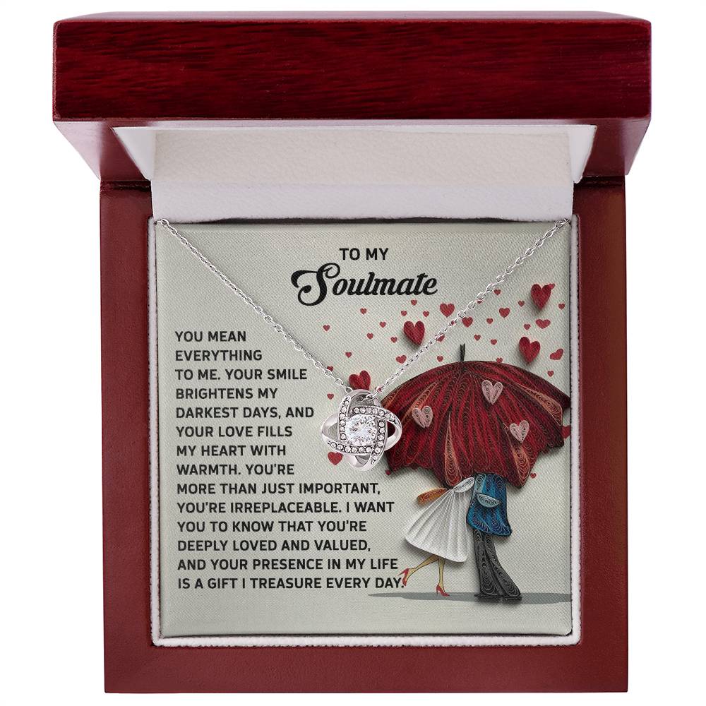 To My Soulmate - Love Knot Necklace – A Romantic Gift to Show She's Irreplaceable - Mallard Moon Gift Shop