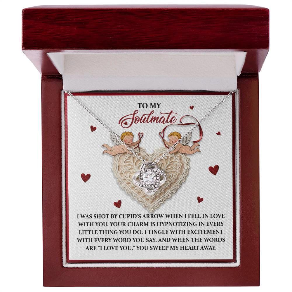 Gift for Soulmate - Sweep My Heart - Love Knot Pendant Necklace