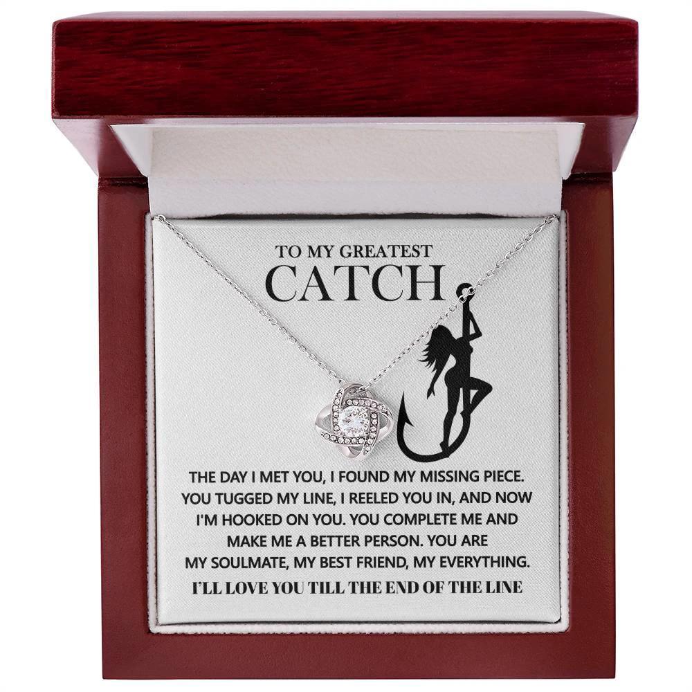 Gift for Soulmate - Hooked On You - Love Knot Pendant Necklace