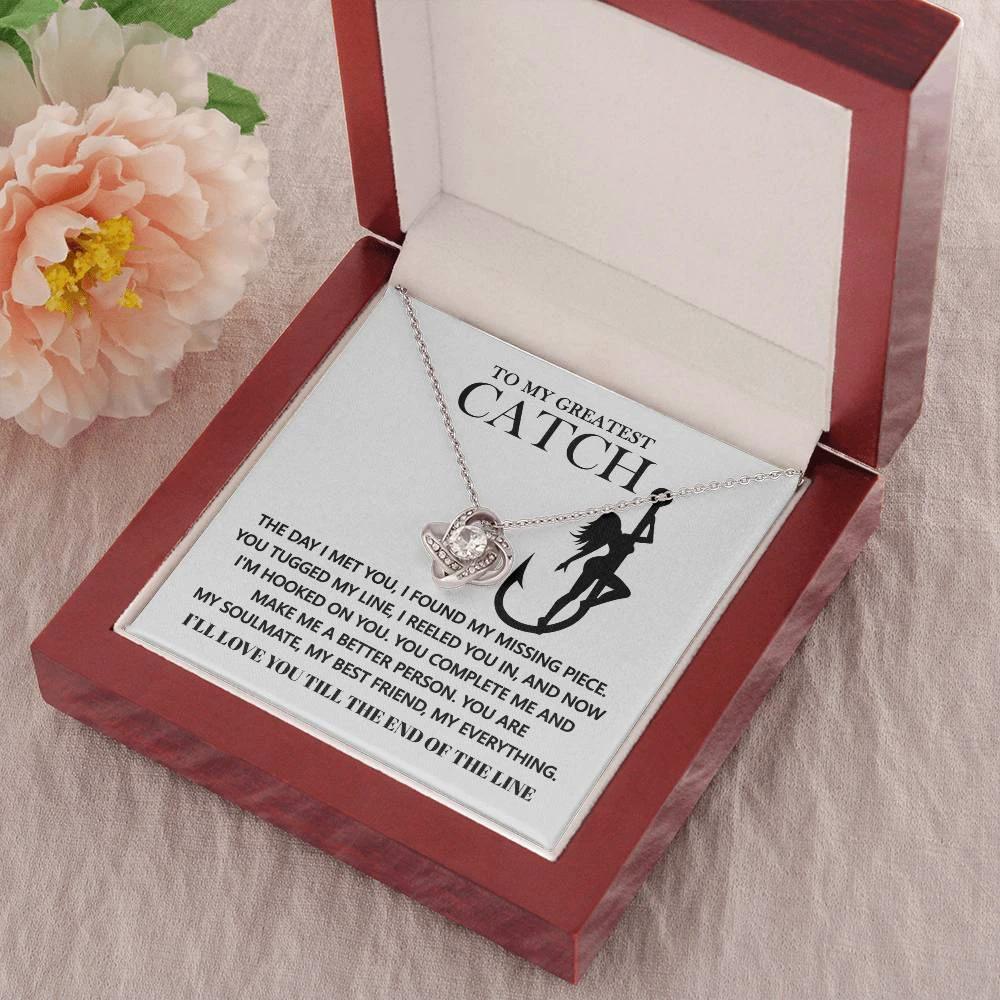 Gift for Soulmate - Hooked On You - Love Knot Pendant Necklace