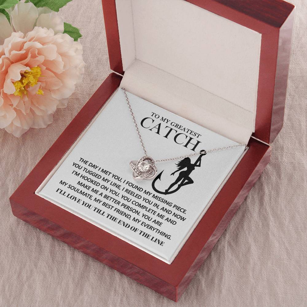 Gift for Soulmate - Hooked On You - Love Knot Pendant Necklace - Mallard Moon Gift Shop