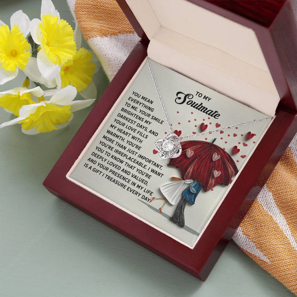 To My Soulmate - Love Knot Necklace – A Romantic Gift to Show She's Irreplaceable - Mallard Moon Gift Shop