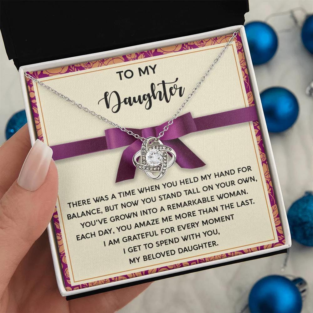 Daughter - Moment I Spend With You - Love Knot Pendant Necklace