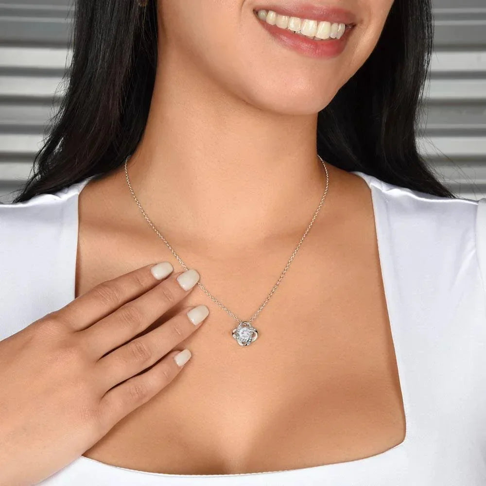 Gift for Soulmate - Hooked On You - Love Knot Pendant Necklace