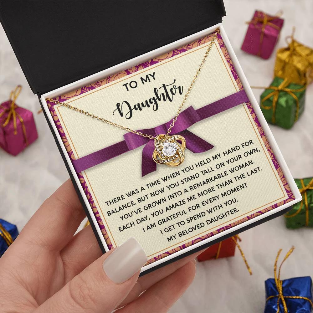 Daughter - Moment I Spend With You - Love Knot Pendant Necklace