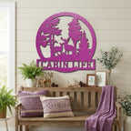 Deer in the Woods Personalized Metal Art Wall Sign: A Serene Slice of Nature for Your Home
