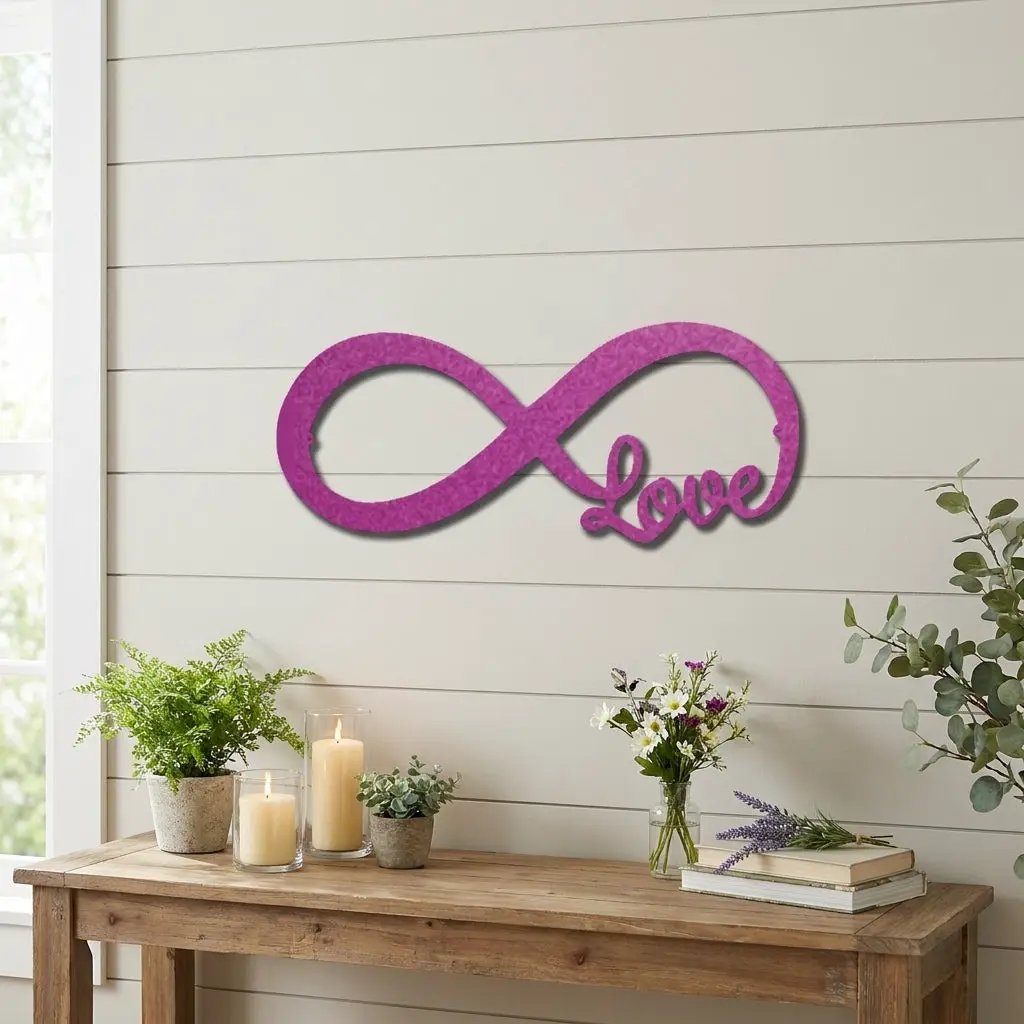 Infinity Love Metal Wall Art – Romantic Minimalist Decor – Wedding & Anniversary Gift
