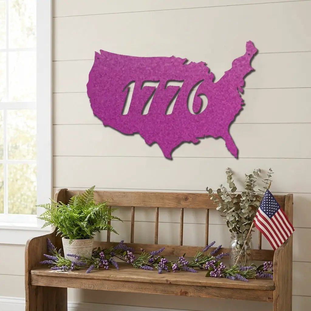 Patriotic Gift 1776 Metal Art Steel Wall Sign
