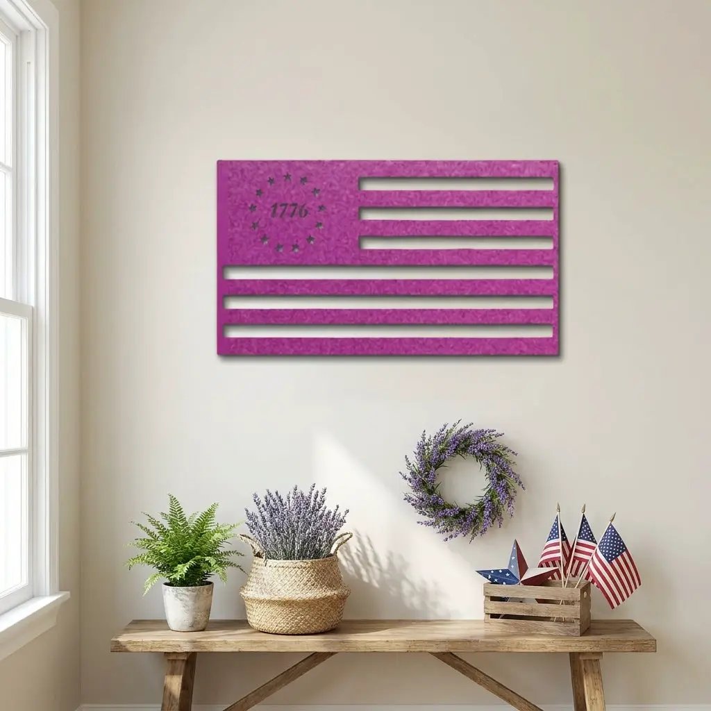 1776 American Flag Metal Art – A Bold Statement of Freedom