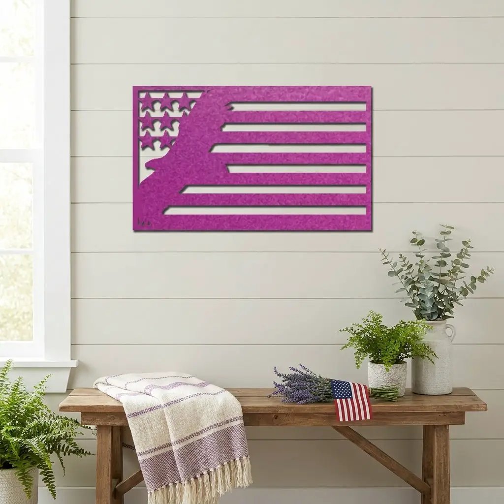 American Flag Eagle Metal Wall Art, Patriotic Eagle Decor, USA Flag Wall Art,