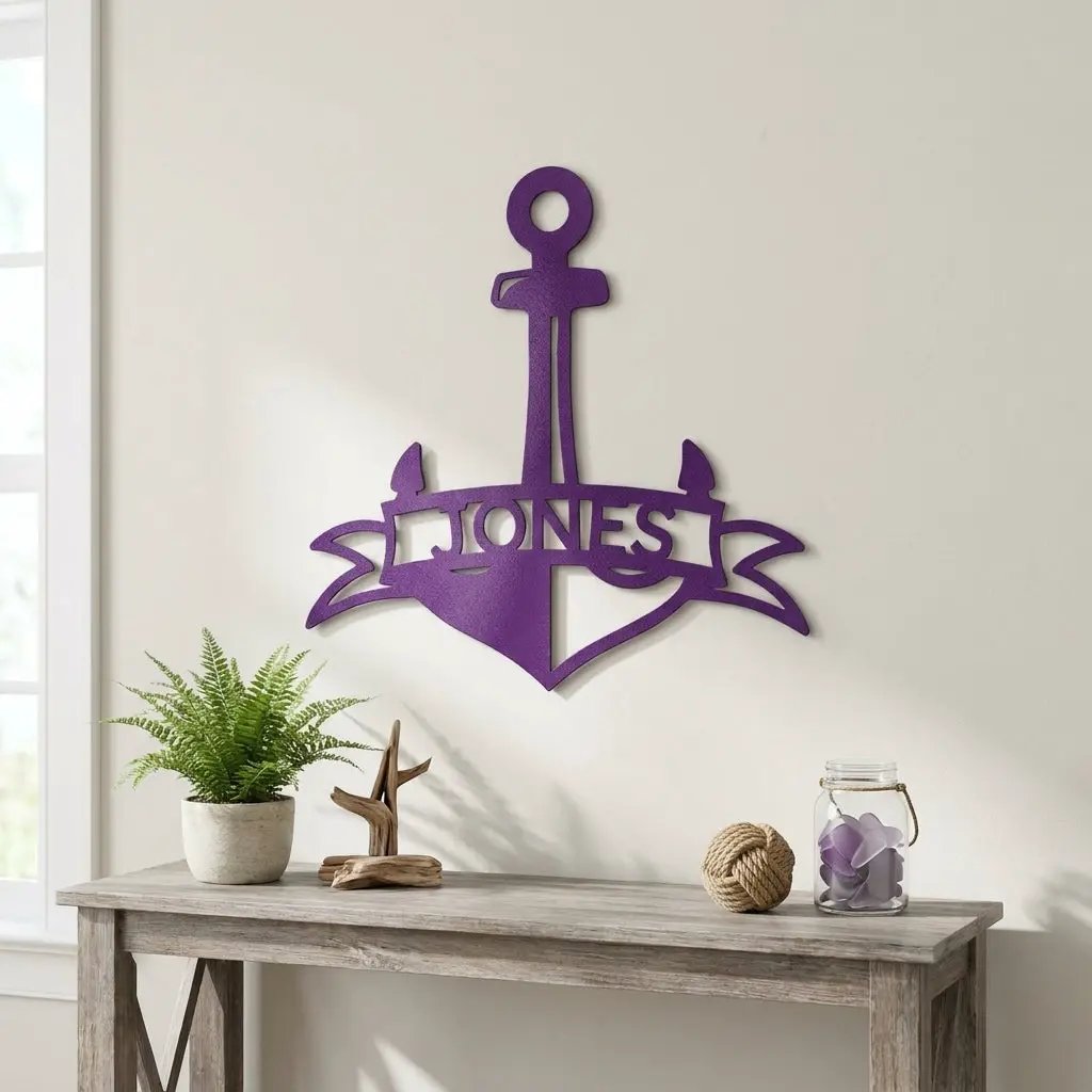 Personalized Anchor Name Metal Art – Simple, Bold, Yours