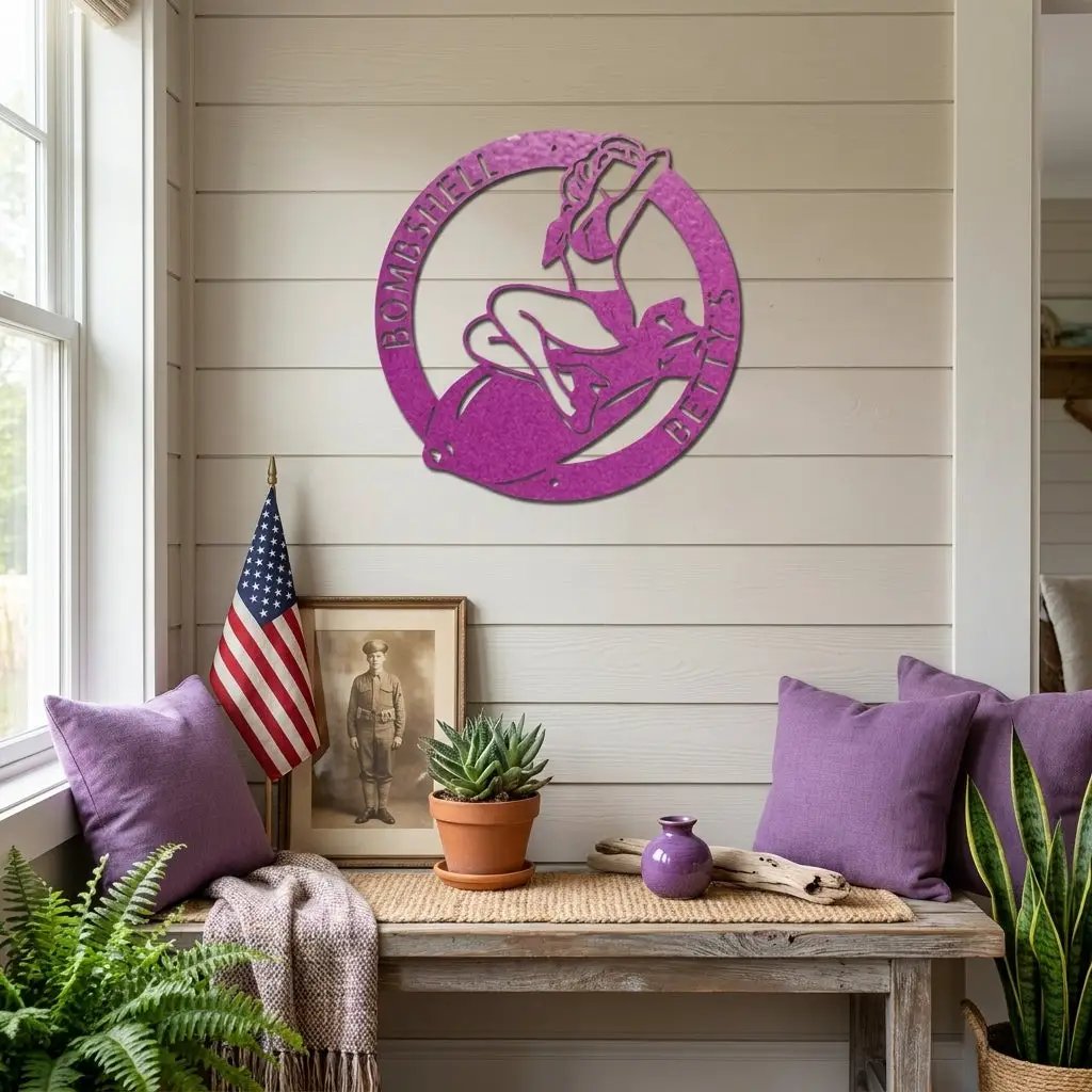 Personalized Vintage Pin-Up Metal Art – Bold, Fun & Made for Your Space