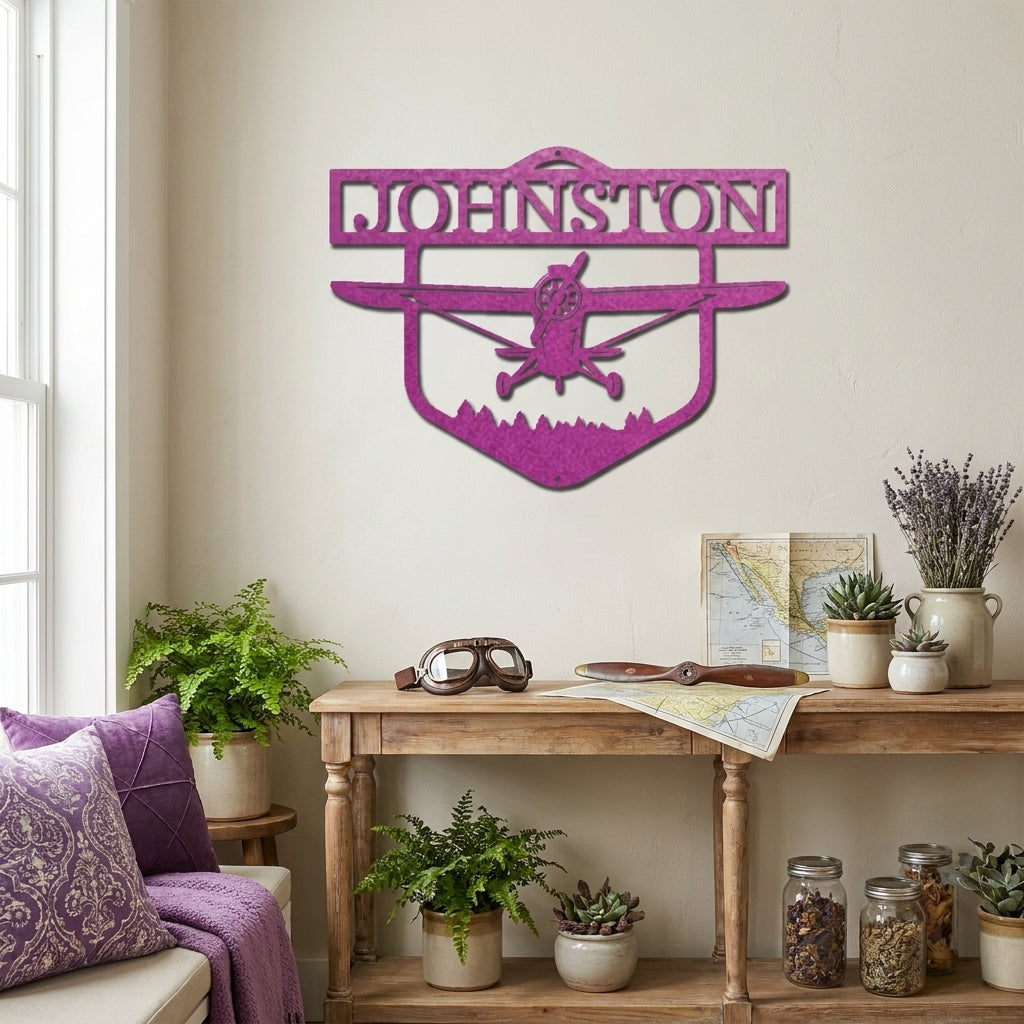 Personalized Airplane Metal Wall Art – Custom Pilot Name Sign – Aviation Decor – Aircraft Wall Art – Gift for Pilots