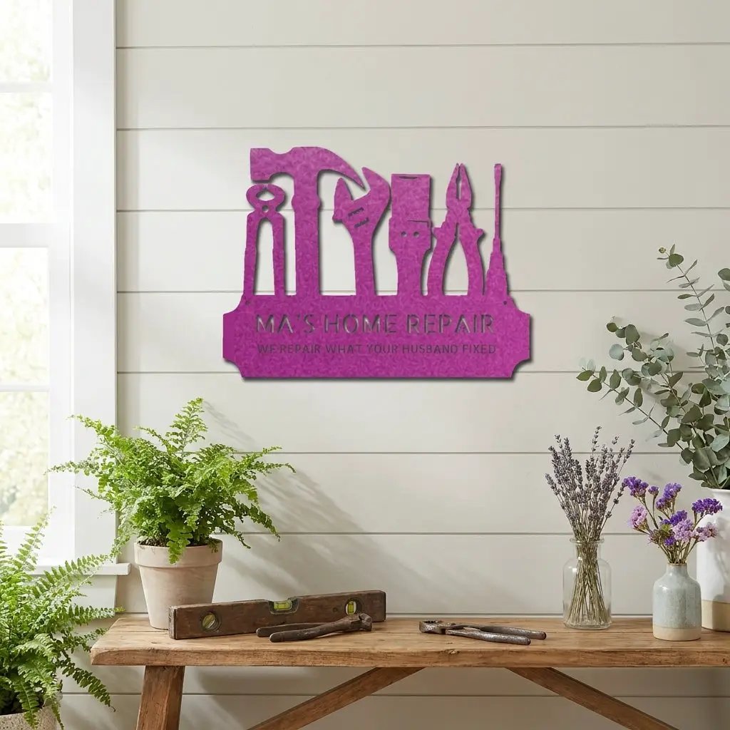 Personalized Tool Metal Wall Art – Mechanic Garage Decor – Workshop Wall Art – Gift for Dad