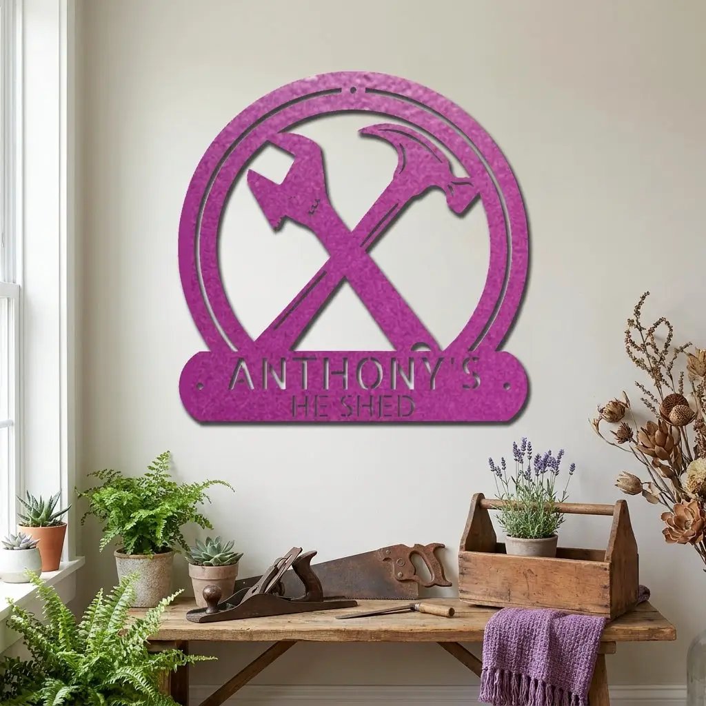 Personalized Workshop Metal Sign, Custom Garage Sign, He Shed Sign,