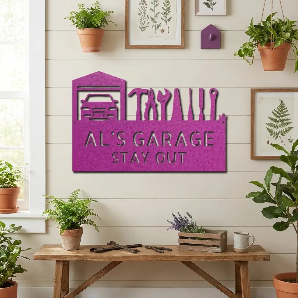 Garage Personalized Metal Sign, Custom Mechanic Wall Art, Car Enthusiast Decor, Automotive Shop Sign