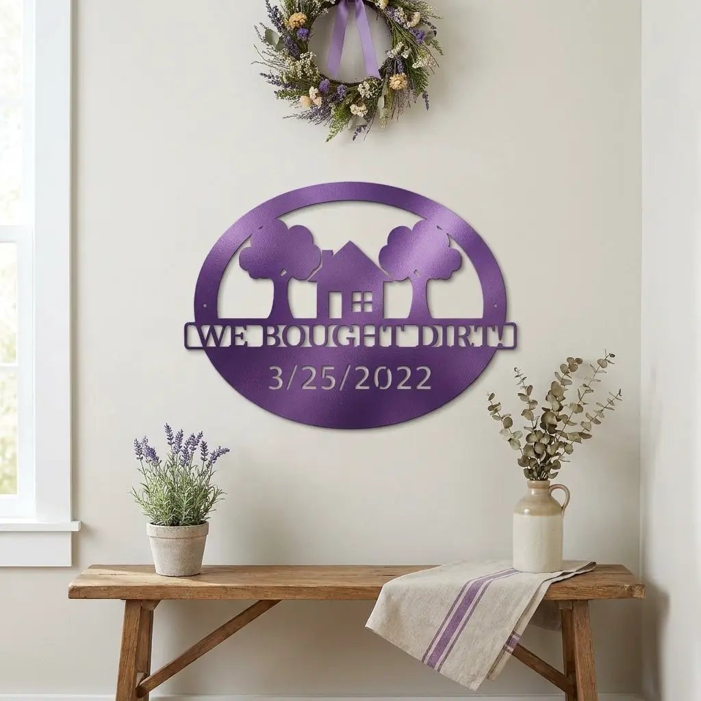 Custom New Home Steel Sign – Farmhouse Housewarming Gift with Established Date