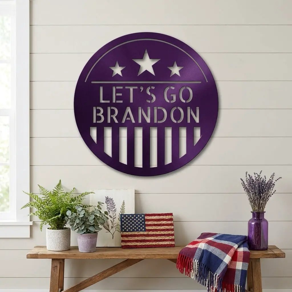 Personalized Patriotic Metal Wall Art Sign – Custom American Shield Steel Decor – Rustic USA Flag Wall Hanging – Farmhouse Patriotic Home Decor