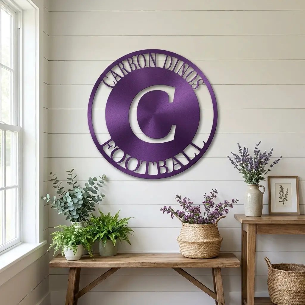 Initial Family Name Personalized Indoor Outdoor Steel Wall Sign Art