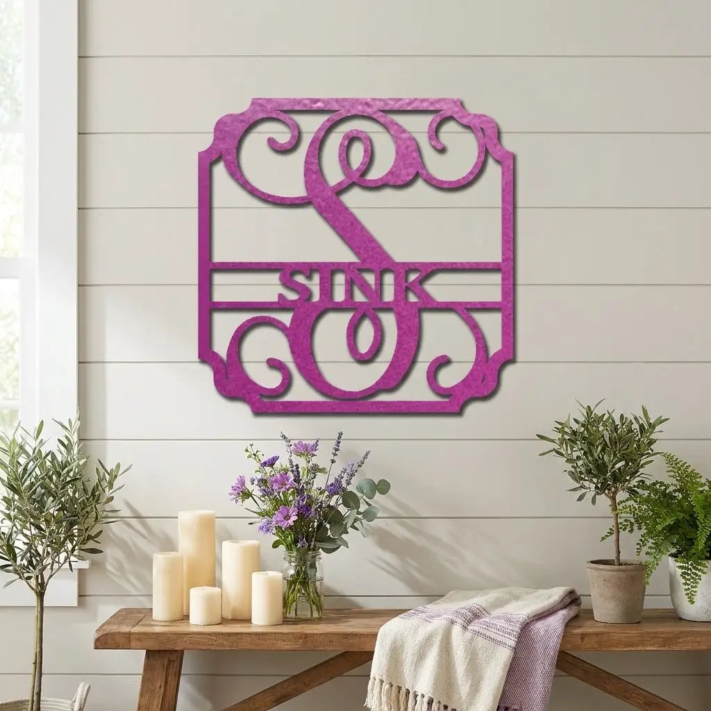 Personalized Monogram Metal Wall Sign: A Statement of Elegance & Identity