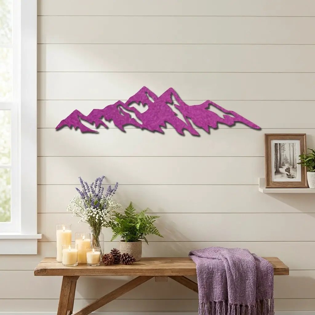 Mountain Ridge Indoor Outdoor Steel Wall Sign Art