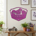 Personalized Motorcycle Metal Wall Art | Custom Bike Garage Sign | Biker Man Cave Decor