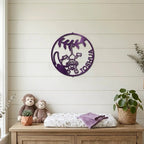 Our Little Monkey Monogram Personalized Steel Wall Sign Metal Art