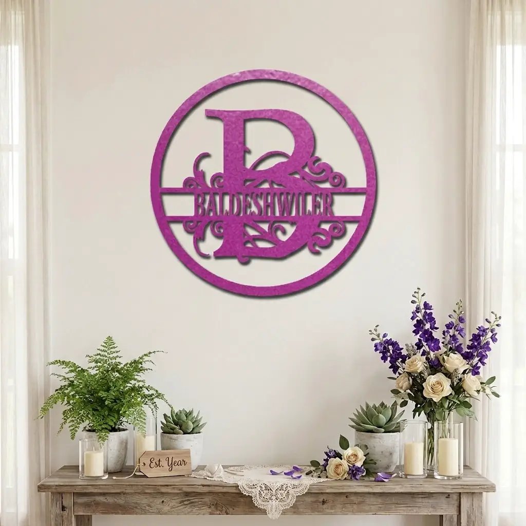 Monogrammed Elegance: Your Initial, Your Name, Your Style - Steel Wall Sign Art
