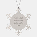 Quilter Gifts for Christmas - 'This Is What An Awesome Quilter Looks Like' Snowflake Ornament, Gifts from Friends or Family, 3.14 inches, Shatterproof