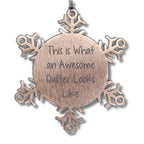 Quilter Gifts for Christmas - 'This Is What An Awesome Quilter Looks Like' Snowflake Ornament, Gifts from Friends or Family, 3.14 inches, Shatterproof