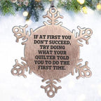 Quilter's Snowflake Ornament Gifts from Friends - Funny Quote Christmas Ornament for Quilter Lovers and Home Decor