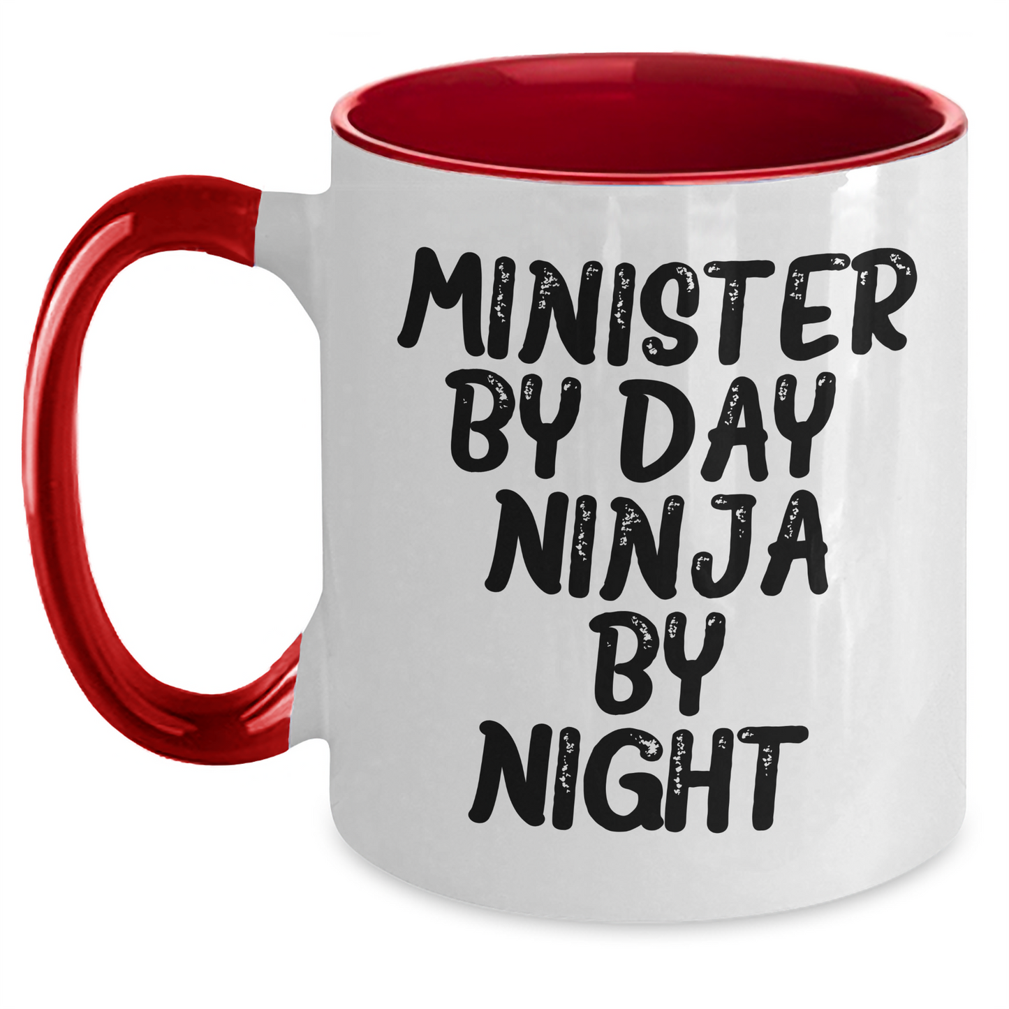 Minister Gifts, Minister By Day. Ninja By Night. Two Tone Coffee Mug, Funny Quote Mother's Day Unique Gifts for Ministers from Family - Main